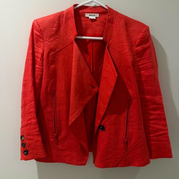 Helmut Lang Women's Red and Orange Jacket - Picture 1 of 3